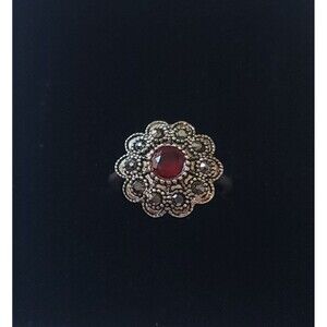925 Sterling Silver Vintage Turkish Flower Ring Jewelry for Women,NEW,Handmade